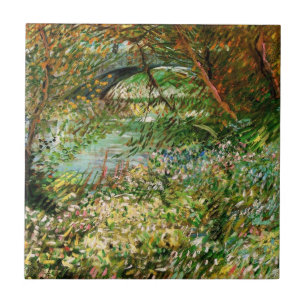 Banks of Seine, Pont de Clichy by Vincent van Gogh Ceramic Tile