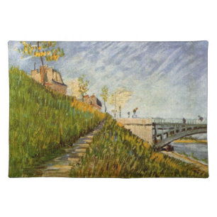 Banks of Seine, Pont de Clichy by Vincent van Gogh Cloth Placemat