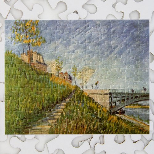 Banks of Seine Pont de Clichy by Vincent van Gogh Jigsaw Puzzle
