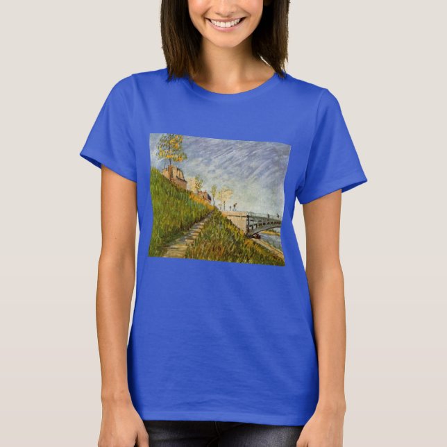 Banks of Seine, Pont de Clichy by Vincent van Gogh T-Shirt (Front)