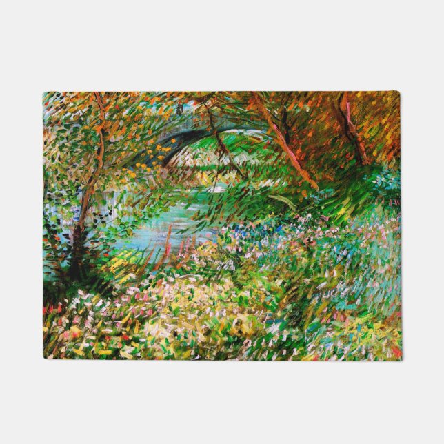 Banks of Seine Pont de Clichy Spring Van Gogh Fine Doormat (Front)