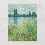 Banks of Seine River by Monet Postcard<br><div class="desc">Impressionist Landscape Painting by Claude Monet - Classic Masterpieces - Claude Monet's Impressionist Painting Series - Banks of the Seine</div>