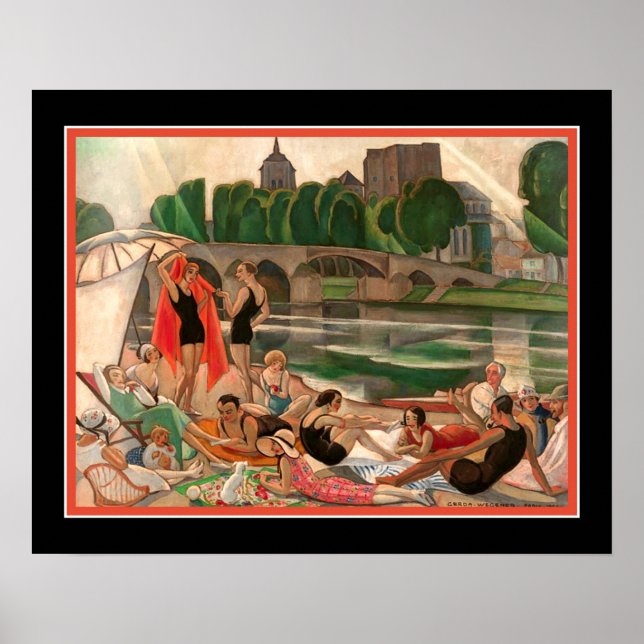'Banks of the river Loire" 1920's Gerda Wegener Poster (Front)