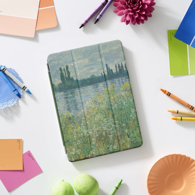 Banks Of The Seine by Claude Monet painting iPad Pro Cover (Desk)
