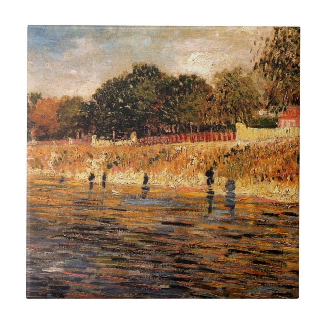 Banks of the Seine by Vincent van Gogh Ceramic Tile (Front)