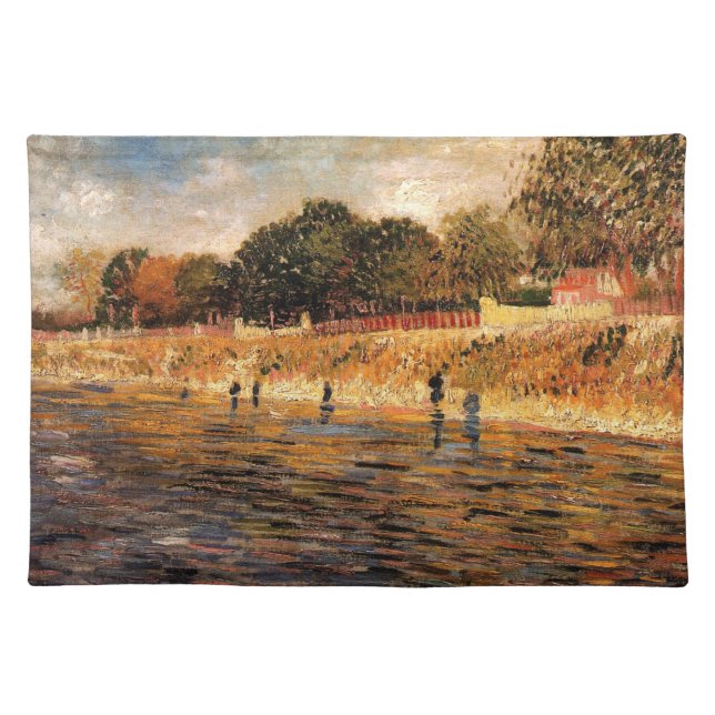 Banks of the Seine by Vincent van Gogh Cloth Placemat (Front)