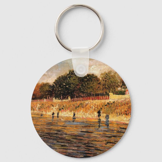 Banks of the Seine by Vincent van Gogh Keychain (Front)