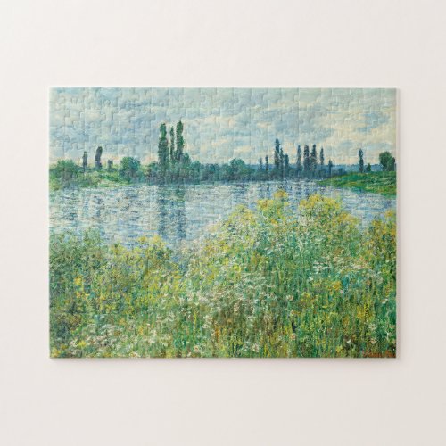 Banks of the Seine River by Monet Jigsaw Puzzle