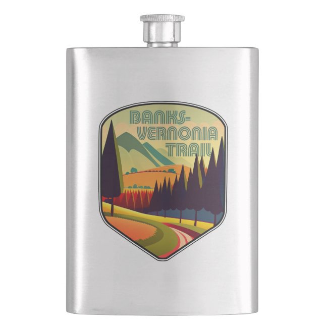 Banks-Vernonia Trail Oregon Colors Flask (Front)