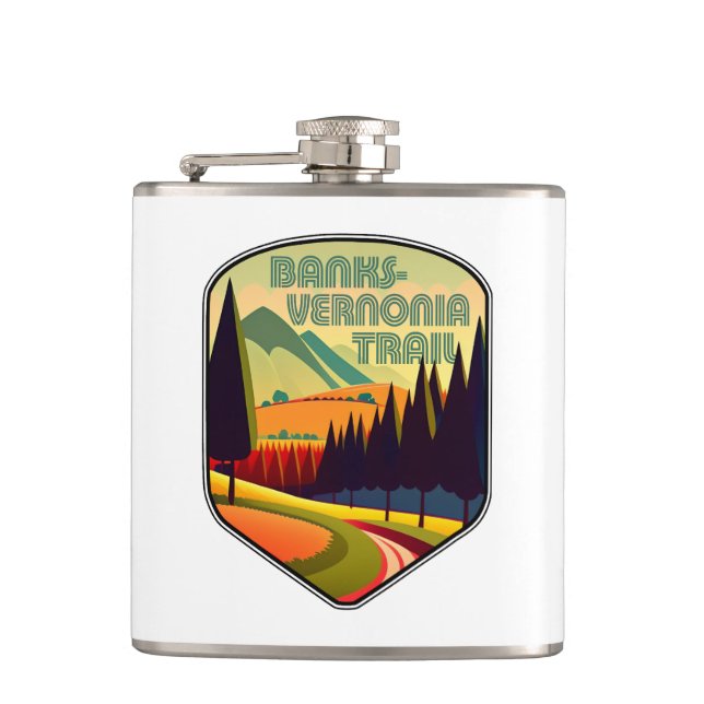 Banks-Vernonia Trail Oregon Colors Flask (Front)
