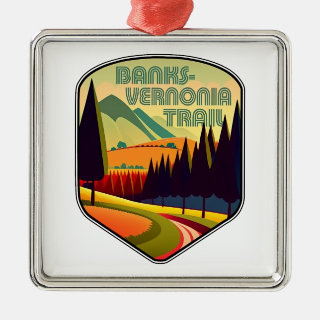 Banks-Vernonia Trail Oregon Colors Metal Ornament (Front)