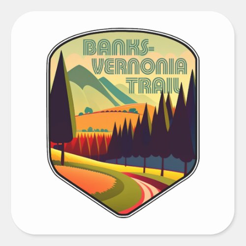Banks_Vernonia Trail Oregon Colors Square Sticker