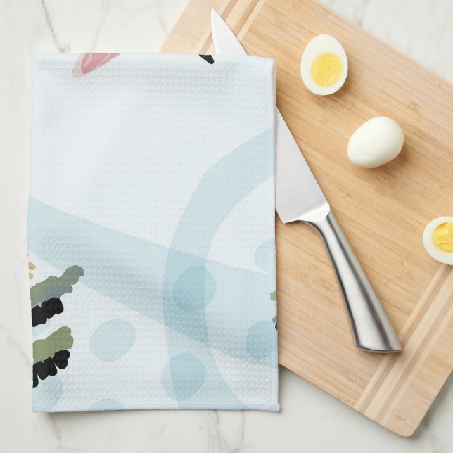 Banksia Flower Dragonfly Art Kitchen Towel (Quarter Fold)