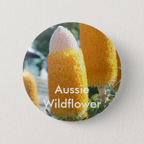 Banksia Golden Candlesticks Pinback Button