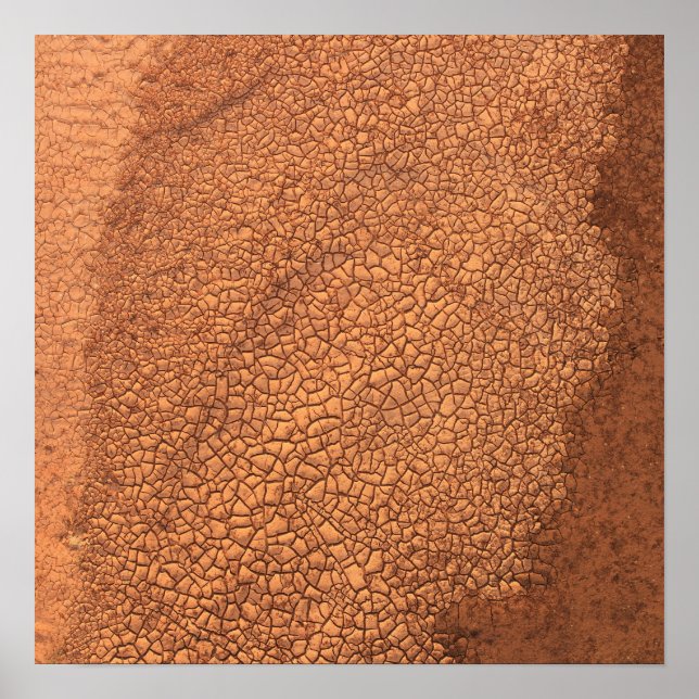 Bankside Mudcracks, Cimarron River, Oklahoma - I Poster (Front)