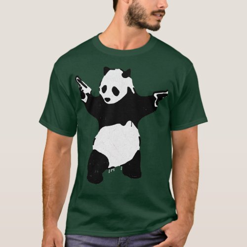 BANKSY Armed Panda with Guns T_Shirt