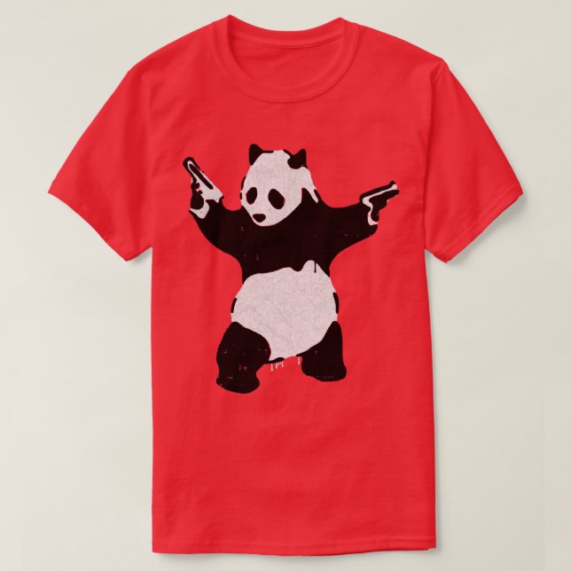BANKSY Armed Panda with Guns T-Shirt (Design Front)