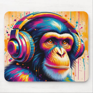 Banksy DJ Monkey Gorilla Chimp Art Print Mouse Pad