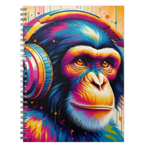 Banksy DJ Monkey Gorilla Chimp Art Print Notebook