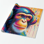 Banksy DJ Monkey Gorilla Chimp Art Print Wrapping Paper