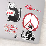 Banksy Graffiti grunge vinyl Rats 2 stickers set