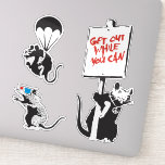 Banksy Graffiti grunge vinyl Rats stickers set