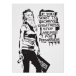 Banksy If you want to achieve greatness black Poster