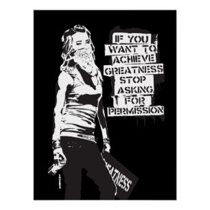 Banksy If you want to achieve greatness black Poster