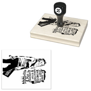 Banksy If you want to achieve greatness black Rubber Stamp