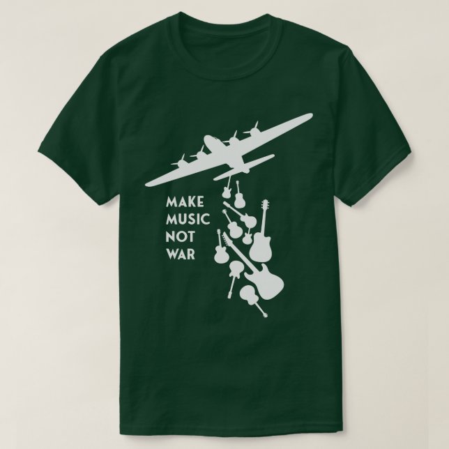 Banksy Make Music NotWhite T-Shirt (Design Front)