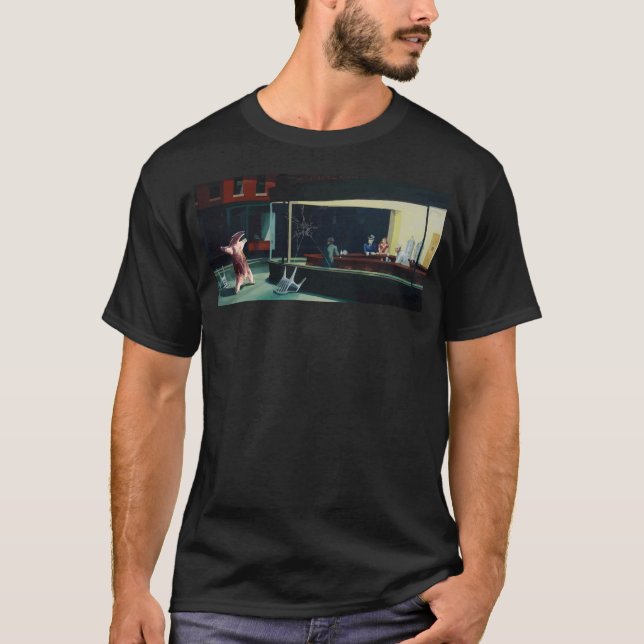 Banksy Nighthawks Anteater Edward Hopper T-Shirt (Front)