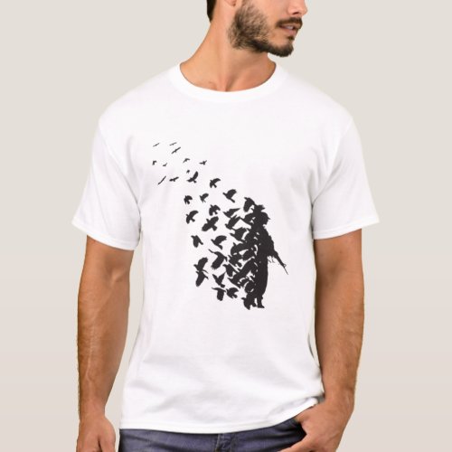 Banksy Soldier Peace Pigeons Hipster Men Women Uni T_Shirt