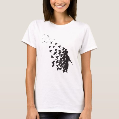 Banksy Soldier Peace Pigeons Hipster Men Women Uni T_Shirt