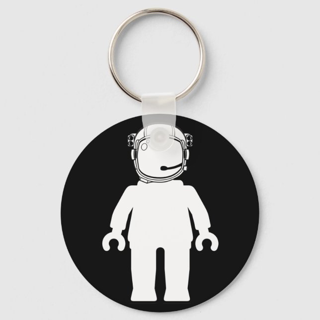 Banksy Style Astronaut Minifig Keychain (Front)