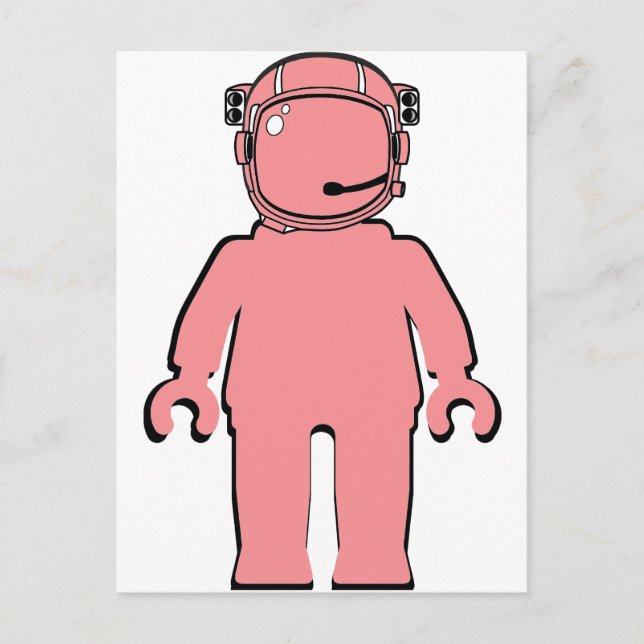 Banksy Style Astronaut Minifig Postcard (Front)