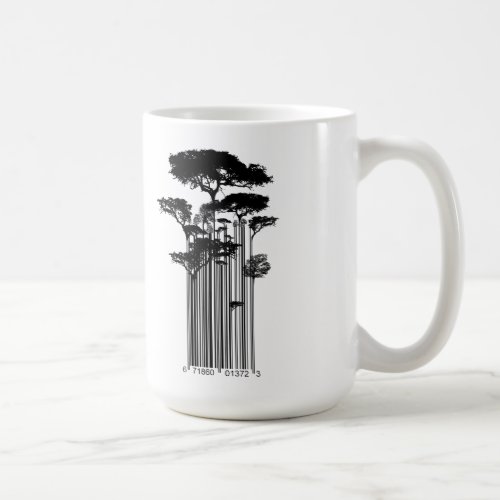 Banksy Style Barcode Trees illustration Coffee Mug