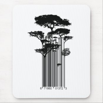 Banksy Style Barcode Trees Illustration Mouse Pad by DangerMouthdesign at Zazzle