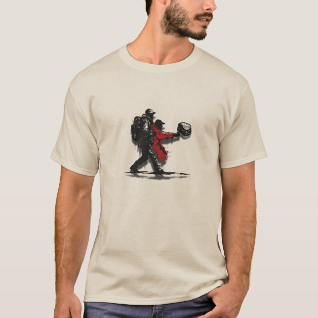Banksy-Style Sandwich Protester |Minimalist Graffi T-Shirt (Front)