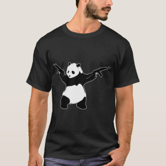 Banksy'S Panda Holding Assault Rifles T-Shirt