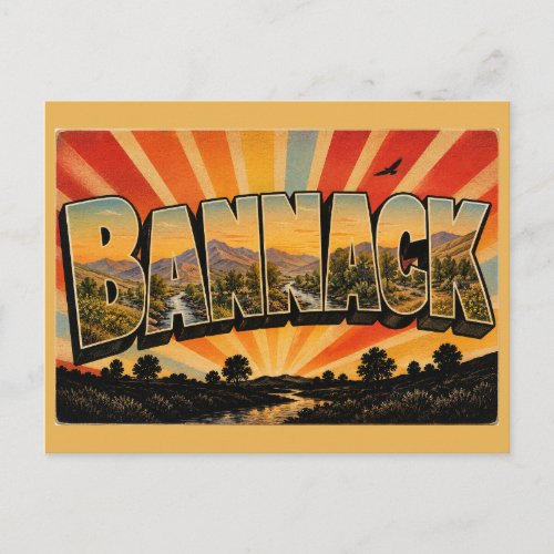 Bannack Montana Grassland Creek Cottonwood Art Postcard