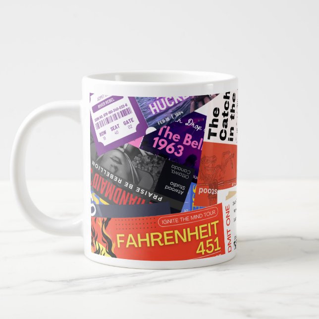 Banned Book Concert Tickets Cute Gift Giant Coffee Mug (Left)