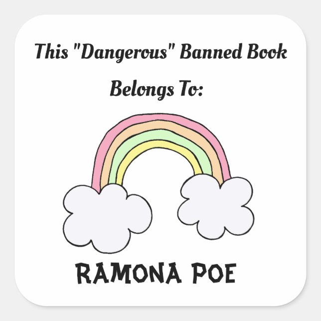Banned Book Rainbow  Book Label (Front)