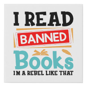 Banned Books Awareness Literacy Rebel Faux Canvas Print