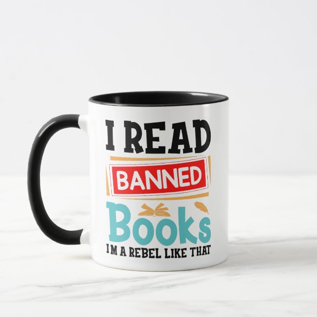 Banned Books Awareness Literacy Rebel Mug (Left)