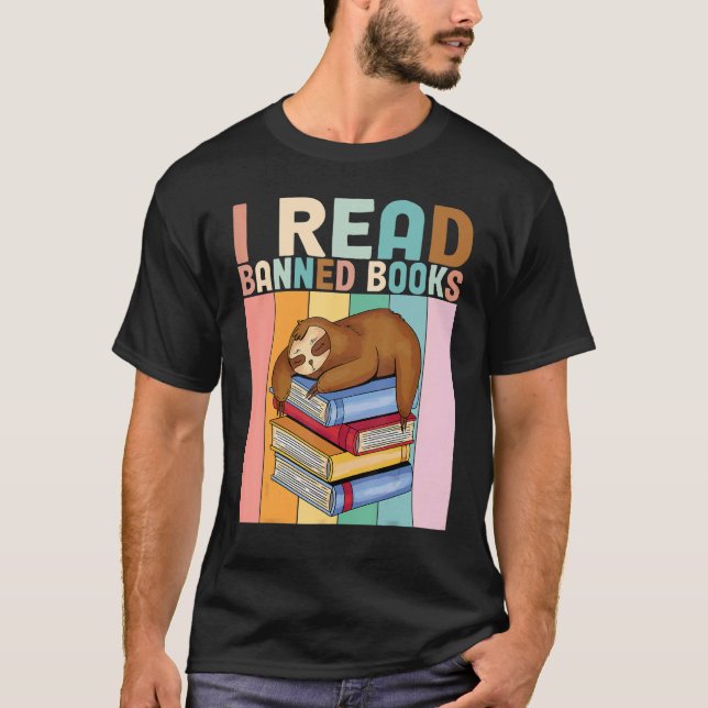 Banned Books Bookworm I Read Banned Books T-Shirt (Front)