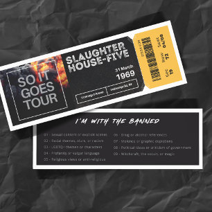 Banned Books Concert Ticket Slaughterhouse Bookmarks