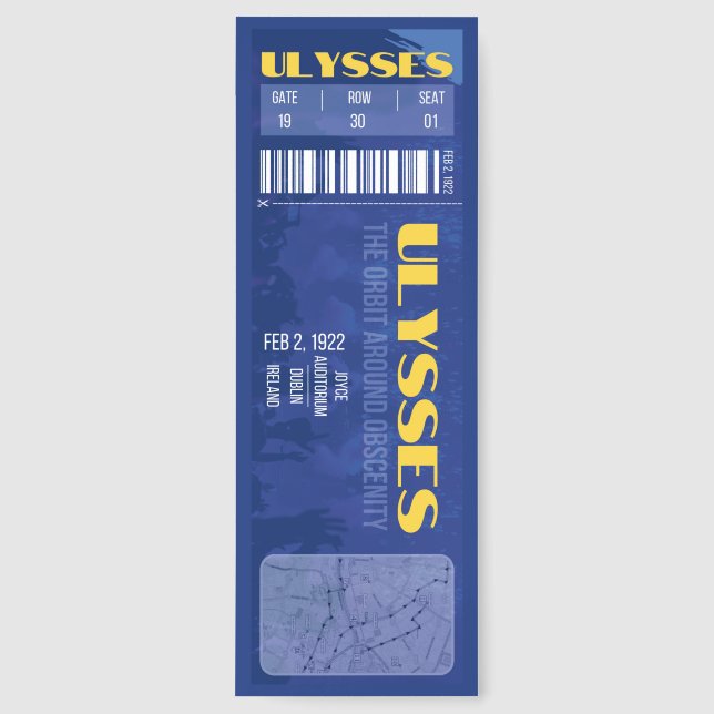 Banned Books Concert Ticket Ulysses Bookmarks (Front)