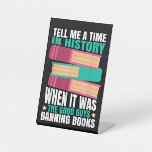 Banned Books Quote Pedestal Sign