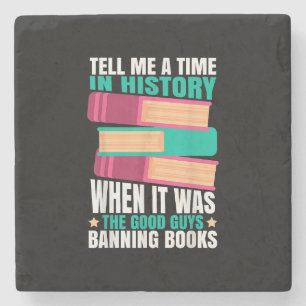 Banned Books Quote Stone Coaster