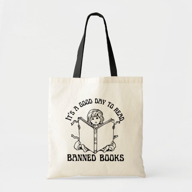 Banned Books Vintage Girl Book Tote Bag (Front)